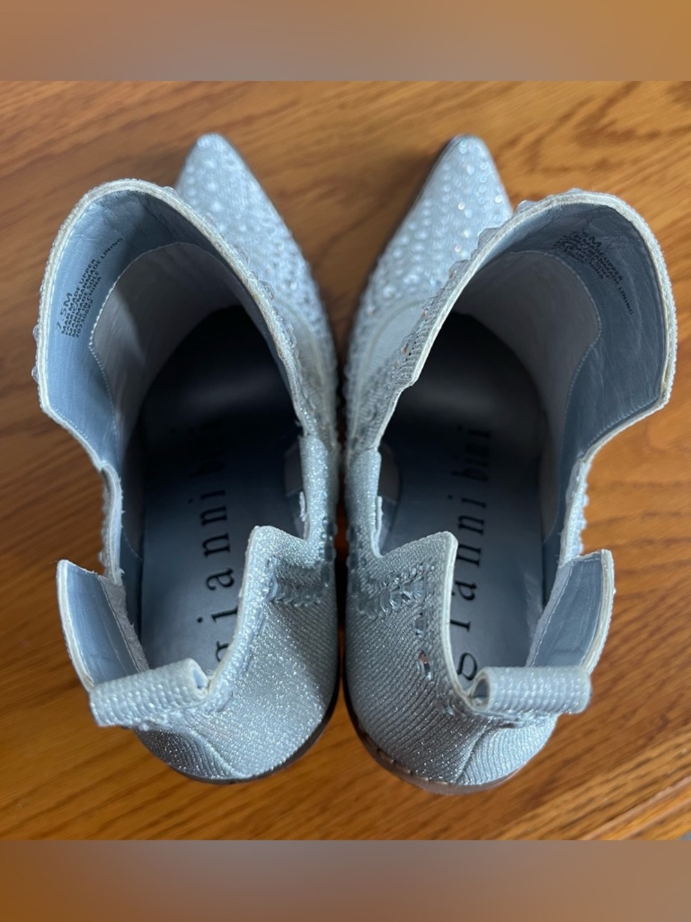 Gianni Bini Brees Rhinestone Metallic Western Booties Size 7.5 - Picture 14 of 16